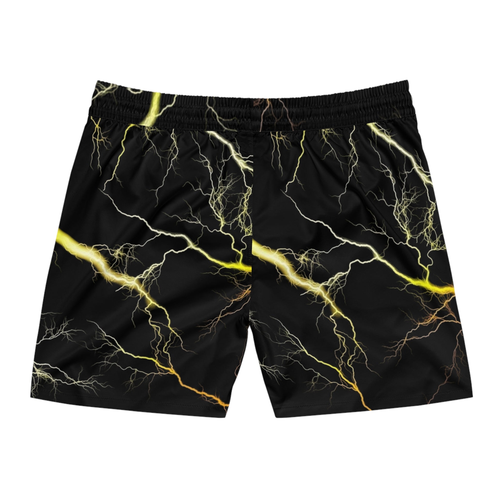 Ankh Symbol Swim Shorts — 'ITZHIM' Black Mid-Length Men's Swim Trunks