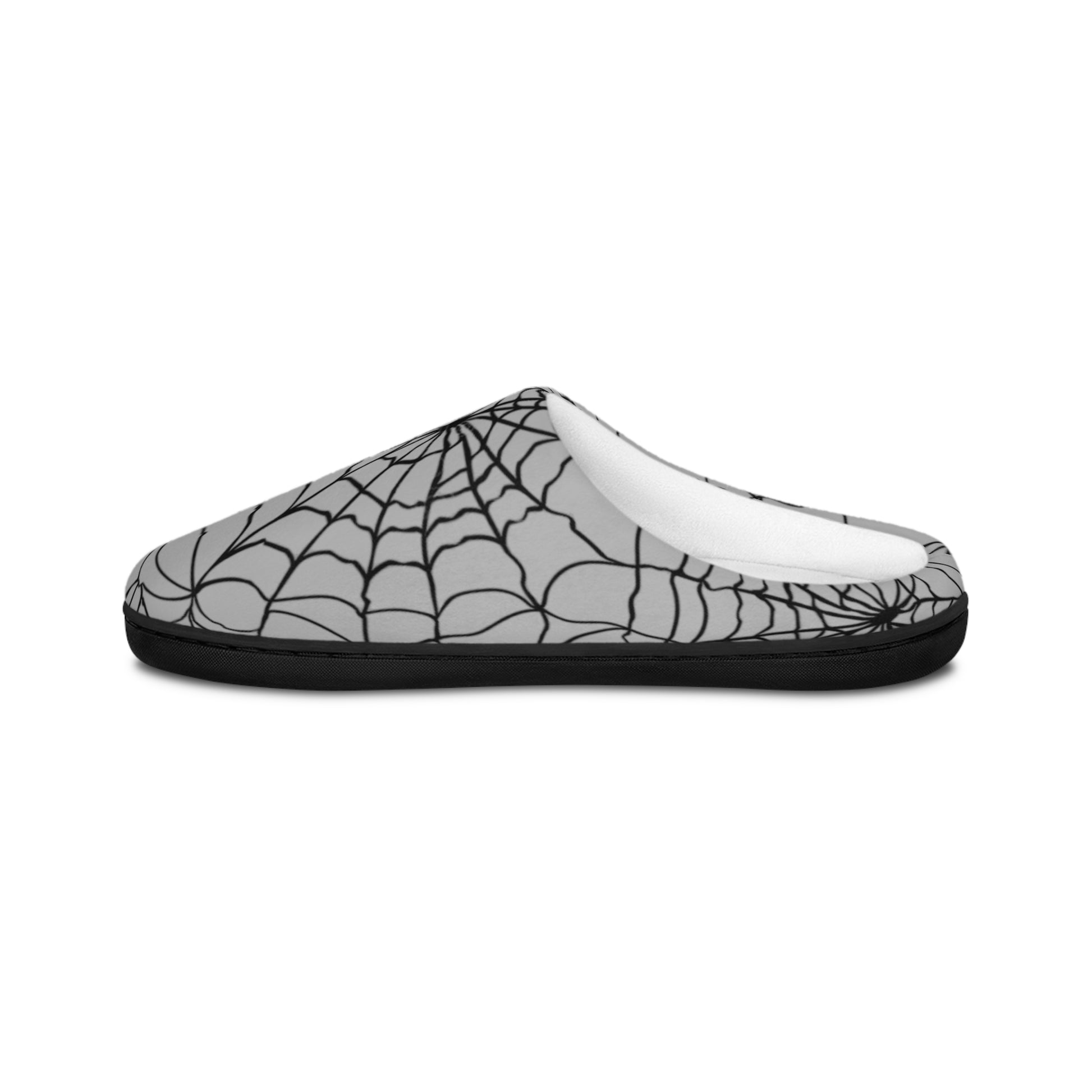 Men's Spiderweb Pattern Indoor Slippers — Cozy Halloween House Shoes