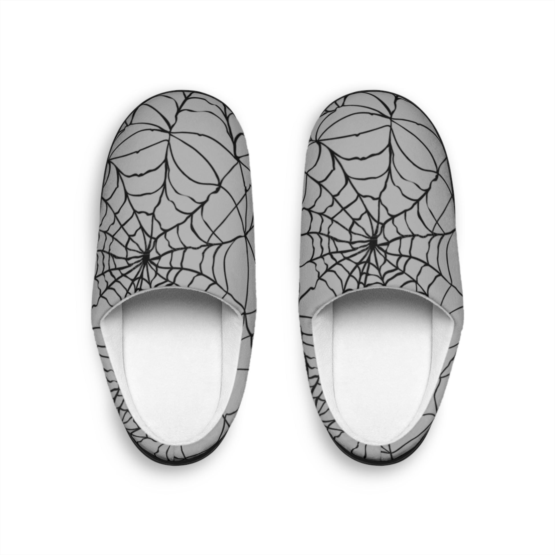 Men's Spiderweb Pattern Indoor Slippers — Cozy Halloween House Shoes