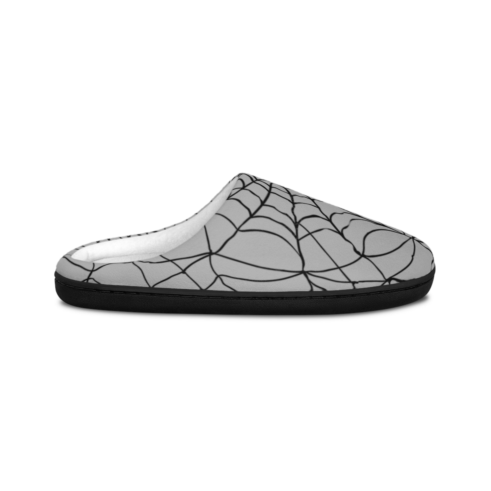 Men's Spiderweb Pattern Indoor Slippers — Cozy Halloween House Shoes