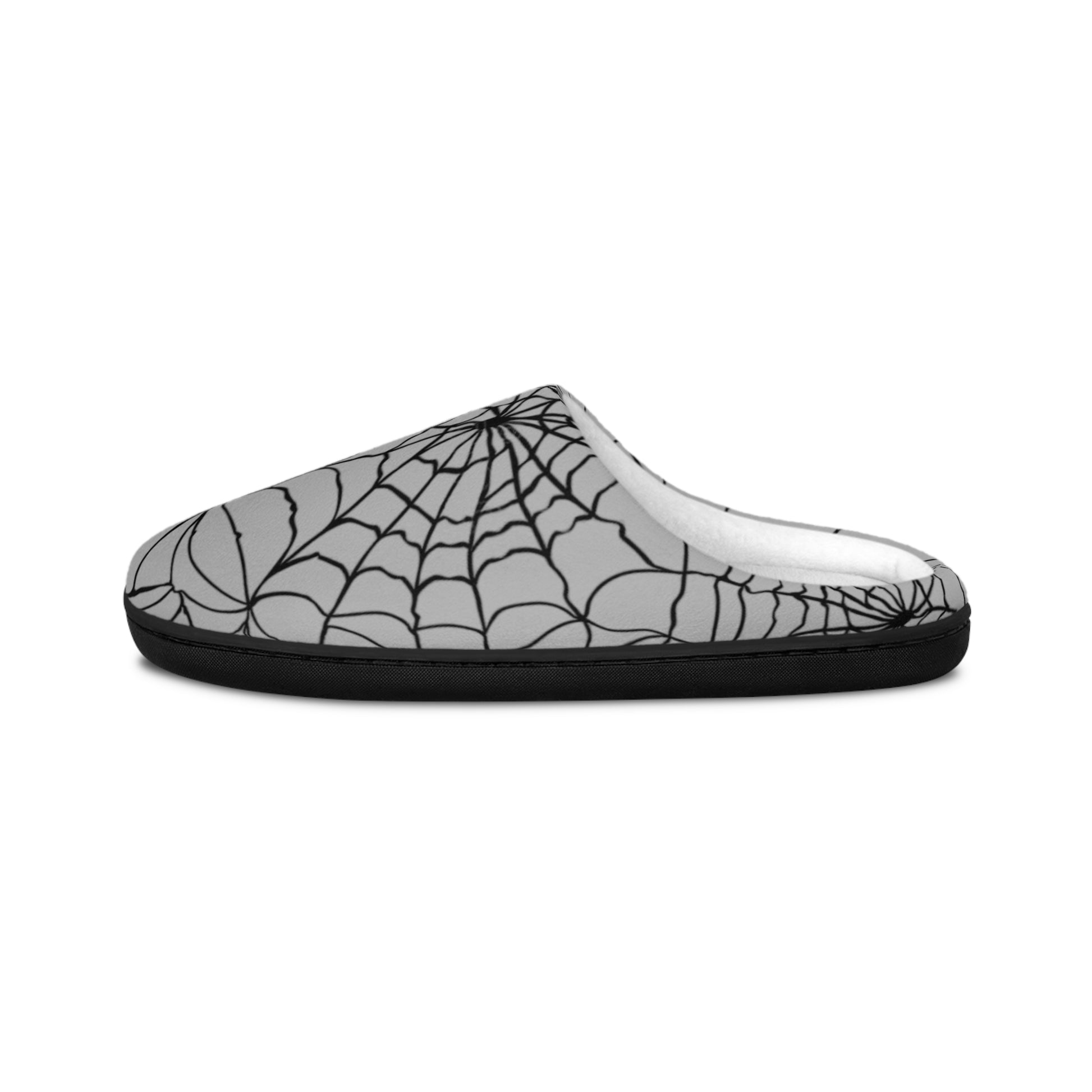 Men's Spiderweb Pattern Indoor Slippers — Cozy Halloween House Shoes